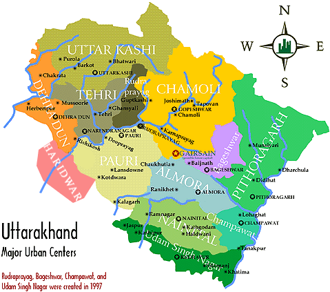MAP OF UTTARANCHAL